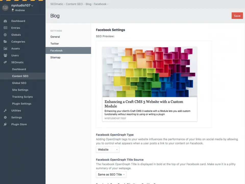 SEOmatic, as pictured on plugins.craftcms.com