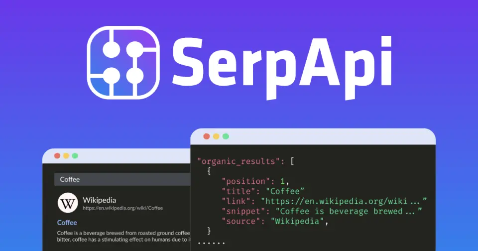 SerpApi, as pictured on serpapi.com