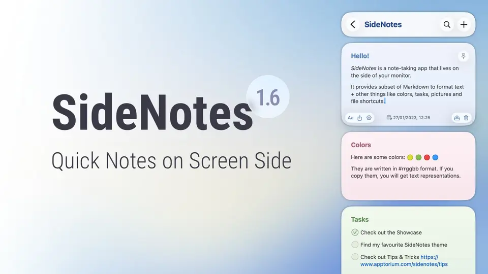 SideNotes, as pictured on apptorium.com