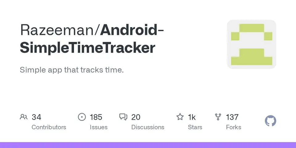 Simple Time Tracker, as pictured on github.com