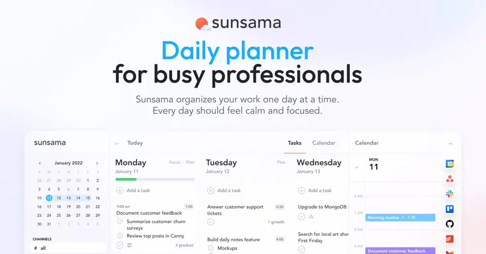 Sunsama, as pictured on sunsama.com