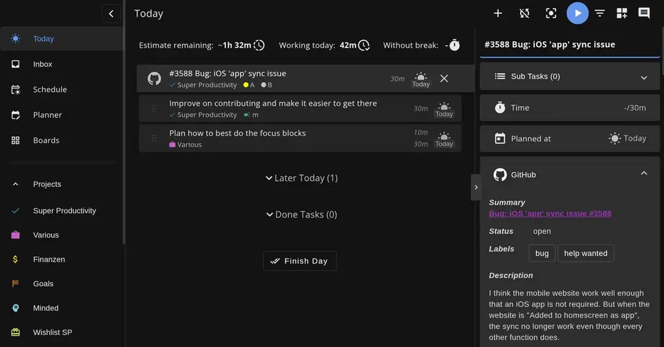 Super Productivity, as pictured on super-productivity.com
