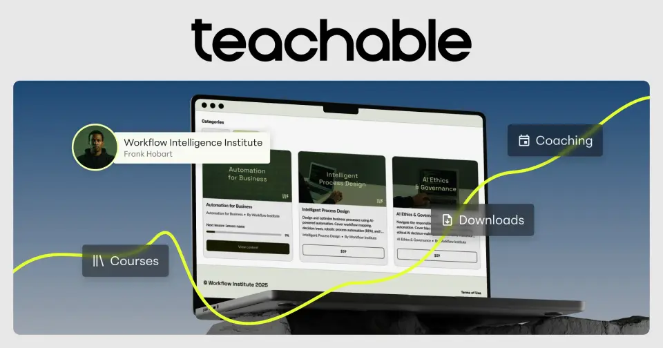 Teachable, as pictured on teachable.com
