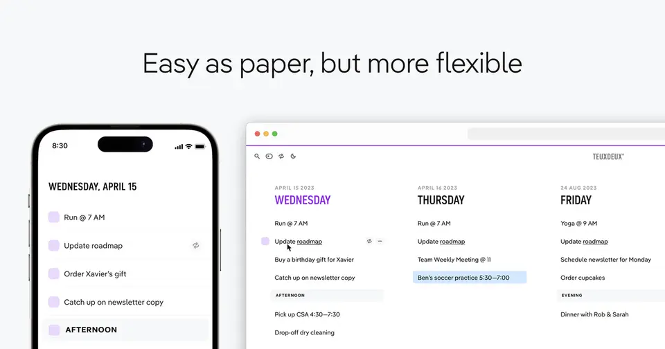 TeuxDeux, as pictured on teuxdeux.com