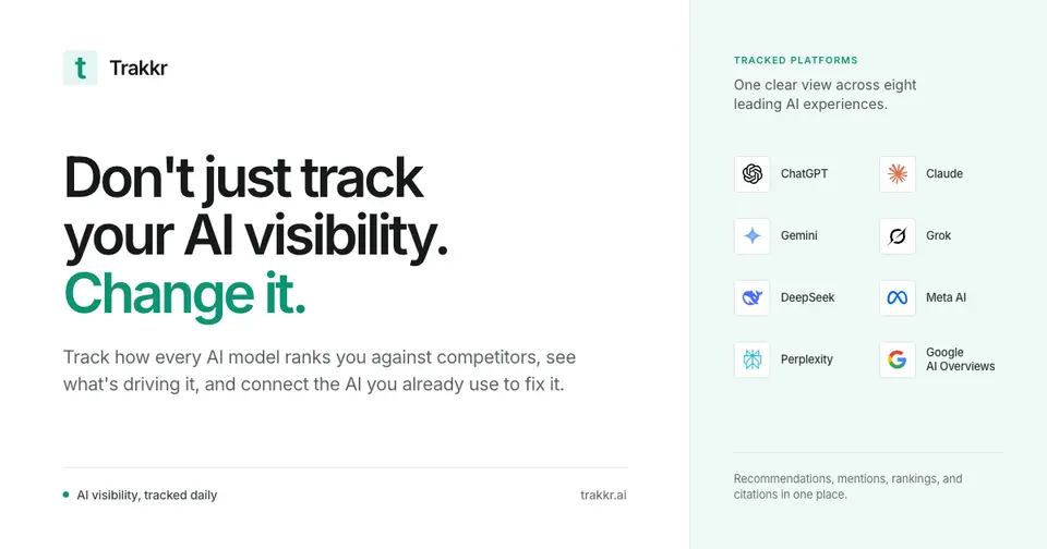 Trakkr, as pictured on trakkr.ai