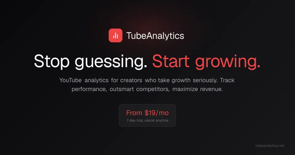 TubeAnalytics, as pictured on tubeanalytics.net