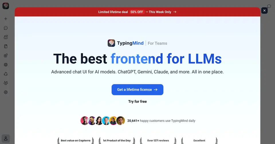 TypingMind, as pictured on typingmind.com