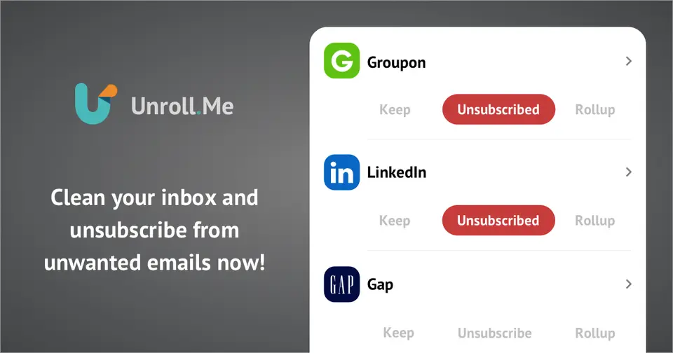 Unroll.Me, as pictured on unroll.me
