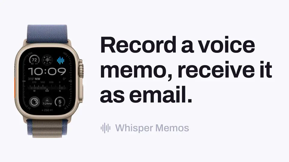 Whisper Memos, as pictured on whispermemos.com