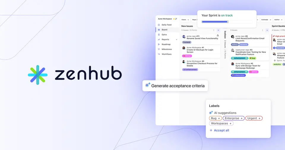 Zenhub, as pictured on zenhub.com