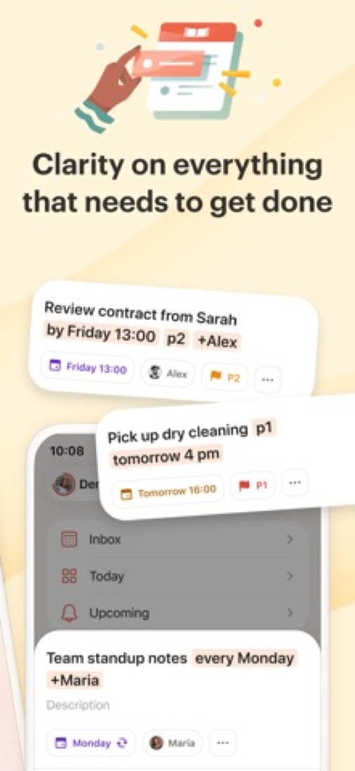 Todoist on an iPhone: the tasks that need doing.